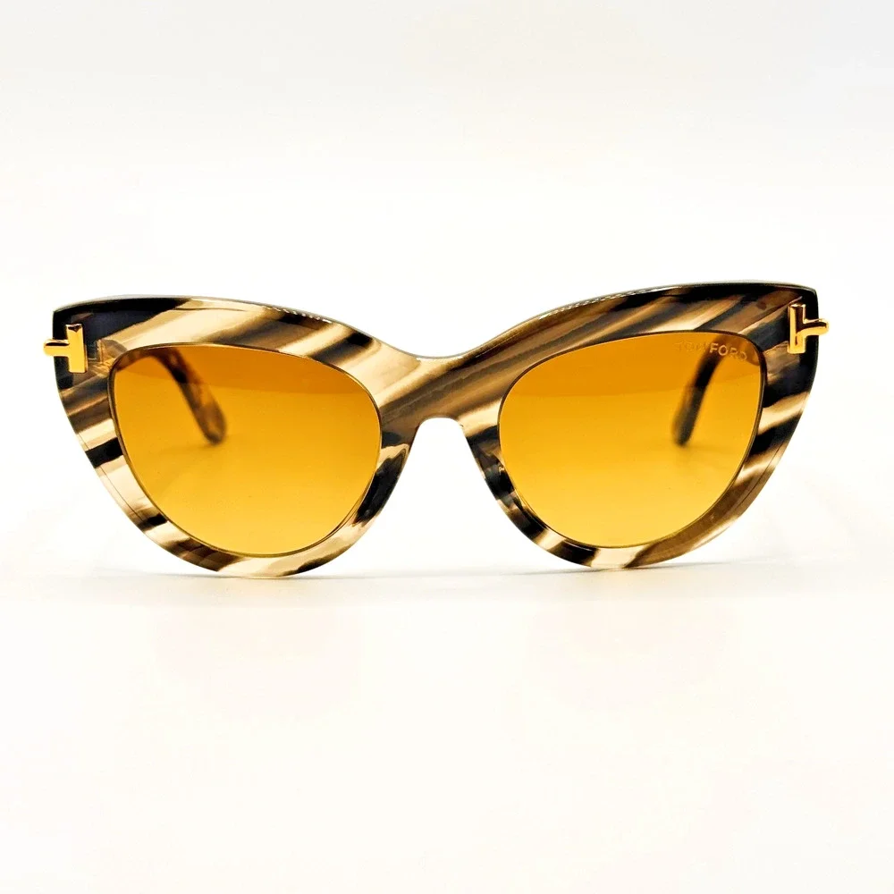 Tom Ford Sunglasses TF1252 55F Icon Havana Cat Eye Frame Brown Lens 52-21-140